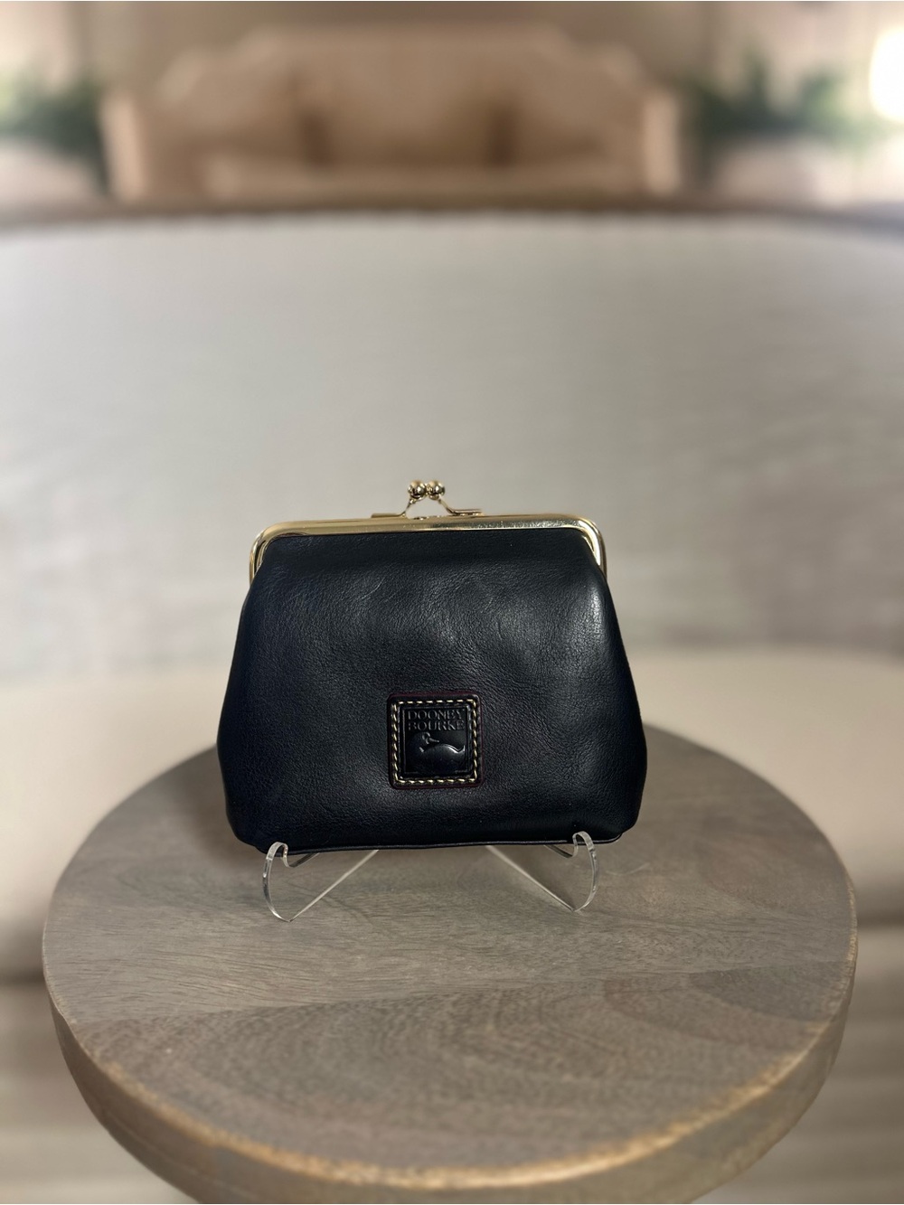 Dooney and Bourke Florentine Large Framed Purse In NAVY